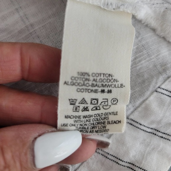 FREE PEOPLE DIANA STRIPED WRAP MIDI  SLEEVELESS PATCH POCKETS WOMENS SIZE MEDIUM - Picture 4 of 12